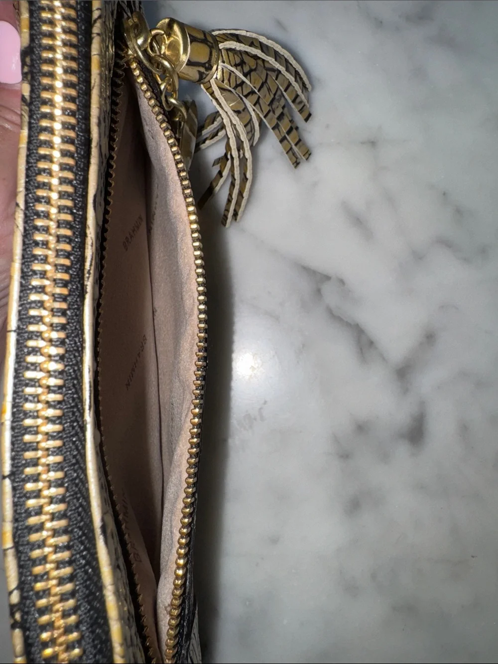 Brahmin Gold Croc Wristlet
